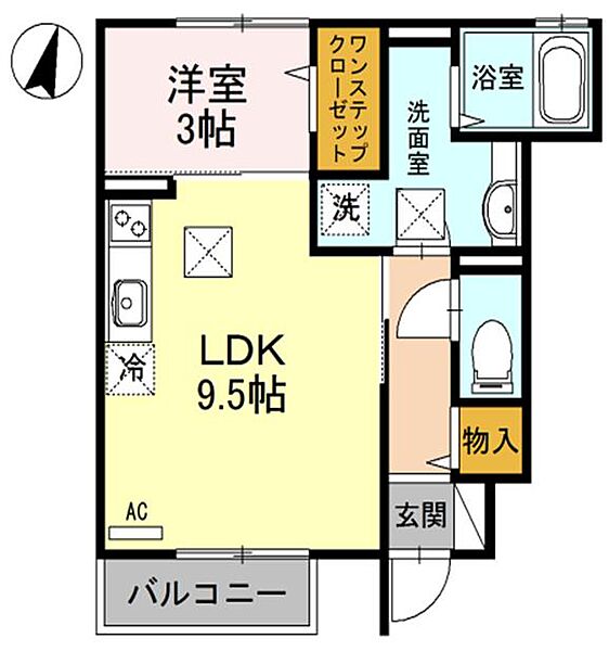 兵庫県姫路市大津区平松(賃貸アパート1LDK・1階・36.14㎡)の写真 その2