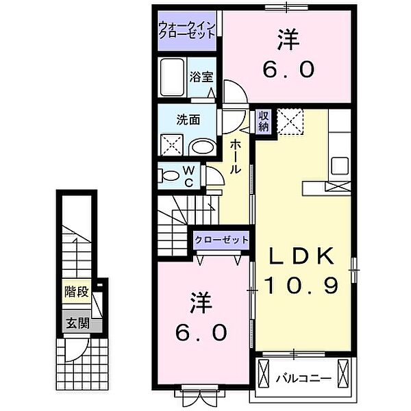 兵庫県神戸市須磨区白川台5丁目(賃貸アパート2LDK・2階・57.19㎡)の写真 その2