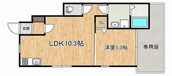 兵庫県神戸市東灘区住吉宮町5丁目(賃貸アパート1LDK・1階・36.74㎡)の写真 その2