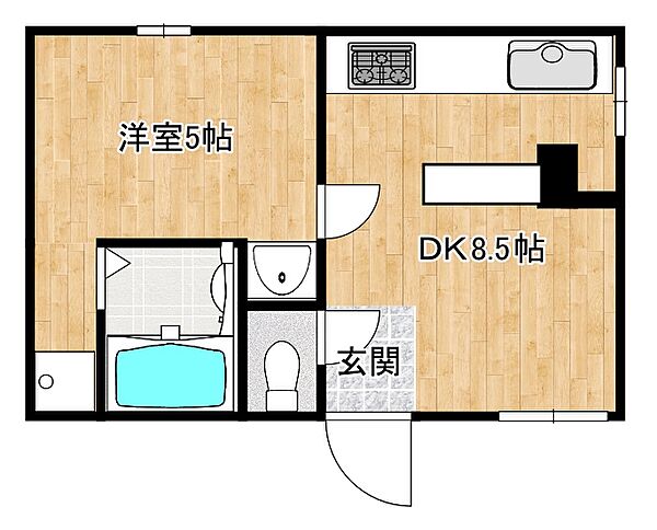 兵庫県神戸市東灘区住吉本町2丁目(賃貸アパート1DK・1階・36.42㎡)の写真 その2