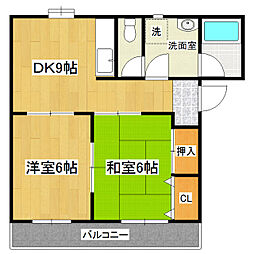 ラネージュ 2DKの間取図画像
