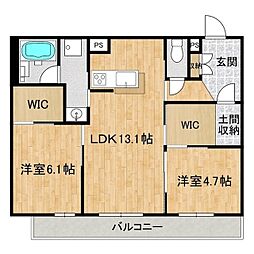 アンビハウス流星台 2LDKの間取図画像