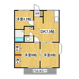 エステートピア春日C 3DKの間取図画像