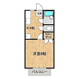 パークレジデンス 1Kの間取図画像