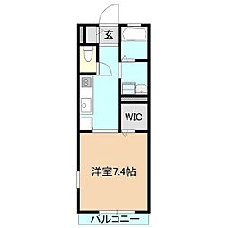 アウローラ 1Kの間取図画像