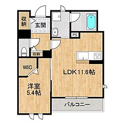 フィオーレ千現 1LDKの間取図画像