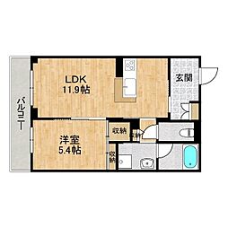 エイチドットファイブ 1LDKの間取図画像