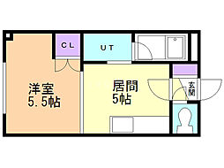 ドマーニ16 1DKの間取図画像