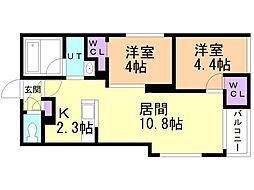 仮）菊水4−2ＭＳ 1階2LDKの間取り