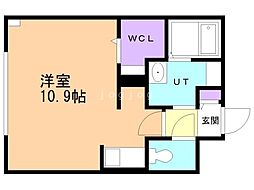 coffret(コフレ)平和通6 1Kの間取図画像