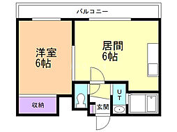 パストラーネ本郷 1DKの間取図画像