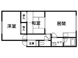 クリスタルパレス水晶宮 2LDKの間取図画像