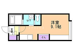 ロワブリック 1Kの間取図画像