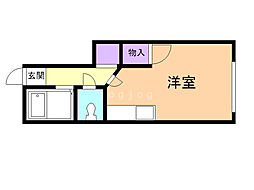 EAMES東札幌 ワンルームの間取図画像