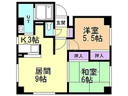 メゾンドゥレーヴ 2LDKの間取図画像