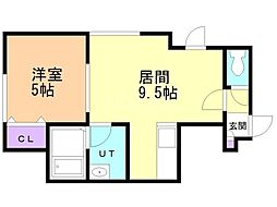 カーサノーチェ 1LDKの間取図画像