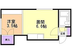 エントピア14 1DKの間取図画像