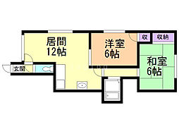 マリーハイツ 2LDKの間取図画像