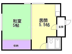 コーポアカシア 1DKの間取図画像