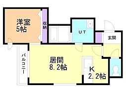 プリマベーラ菊水 1LDKの間取図画像