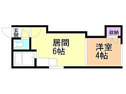 アーバンコート東札幌5 1DKの間取図画像