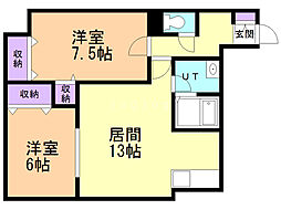 コンフォール 2LDKの間取図画像