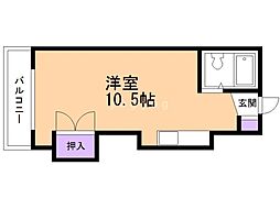 小林ビルヴァンドーム菊水 ワンルームの間取図画像