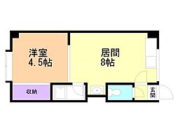 フォース1 1LDKの間取図画像