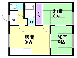 コーポ大塚 2LDKの間取図画像