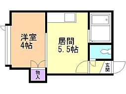 アーバンコート東札幌3A棟 1DKの間取図画像