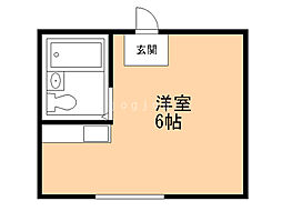 レジデンスJD ワンルームの間取図画像