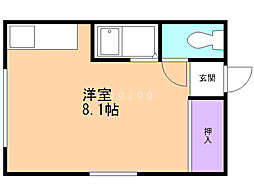 サンホームマンション平和通 ワンルームの間取図画像