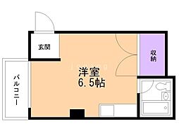 ヴィラ中村 ワンルームの間取図画像