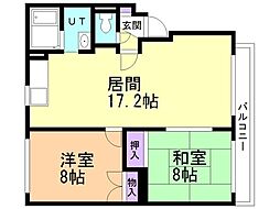 アベニュー13 2LDKの間取図画像