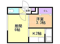 エルサーニ白石 1LDKの間取図画像