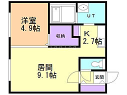 サクラコンフォートK 1LDKの間取図画像