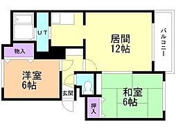 グランカーサ菊水 2LDKの間取図画像