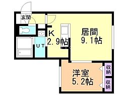 Lien南郷13 1LDKの間取図画像