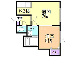 グランディール 1LDKの間取図画像
