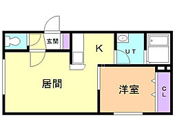 エミネンス大地 1LDKの間取図画像