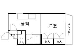 ローレルシャトー 1DKの間取図画像