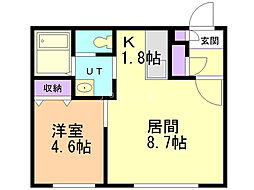 モデルノ14 1LDKの間取図画像