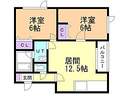 シュトラール川下 2LDKの間取図画像