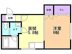 ConBrio 1DKの間取図画像