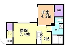 仮)南郷通14丁目北 MS 1LDKの間取図画像