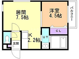 カーサステラータ 1LDKの間取図画像