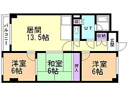 パシフィック白石 3LDKの間取図画像