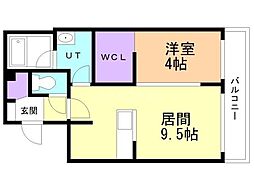 仮)ラ・シュエットプリヴェ 1LDKの間取図画像