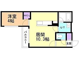 仮)ラ・シュエットプリヴェ 1LDKの間取図画像