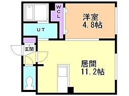 札幌市白石区菊水三条4丁目マンション 1LDKの間取図画像